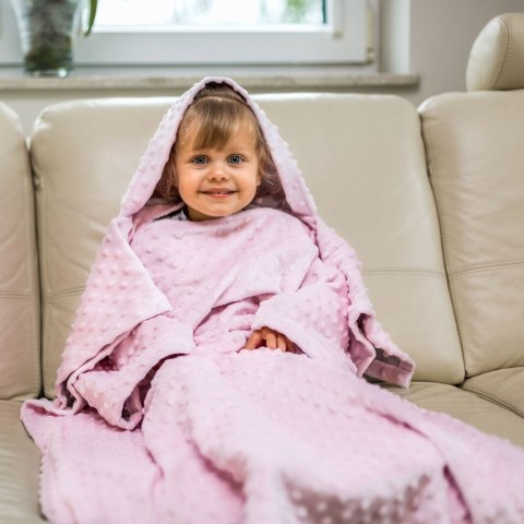 Kocyk z rękawami Róż koc do wózka fotelika minky