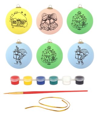 Zestaw Bombek Choinkowych z Farbkami