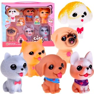 Zestaw figurki pieski gumowe 6 sztuk szczeniaczki pieski ZA4629