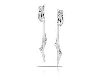 Długie klipsy z kryształkami Preciosa z kolekcji Classic (E14833AG)