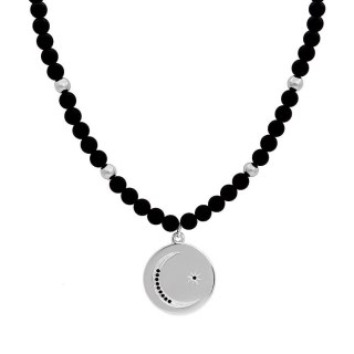 Naszyjnik onyks księżyc na blaszce (C21/KOR/09AG)