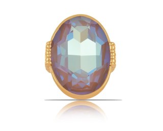 Pierścionek z dużym, opalizującym, mieniącym się kamieniem Crystal Cappuccino DeLite z kolekcji Primero (R23/ZIM/113AU)