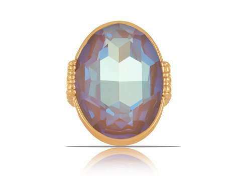 Pierścionek z dużym, opalizującym, mieniącym się kamieniem Crystal Cappuccino DeLite z kolekcji Primero (R23/ZIM/113AU)