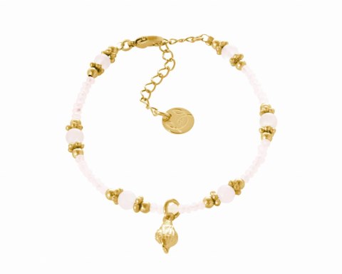 Bransoletka z różowych koralików z muszelką z kolekcji Aqualessia (B24/AQUA/02AU)