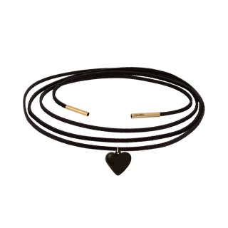 Czarny choker z czarnym, pękatym serduszkiem, wiązany z przodu (C24/WIO/84/1AU)