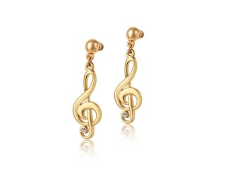 Kolczyki klucz wiolinowy z kolekcji Basic Chain Aria Martelle (P24/NUT/01AU)