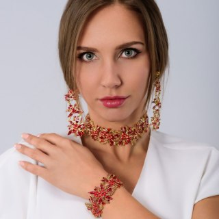 Kolczyki z kwiatowym wzorem z kryształkami z kolekcji Blossom (P24/JES/02/3AU)