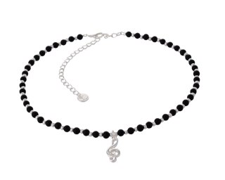 Naszyjnik 50 cm z onyksów z kluczem wiolinowym z kolekcji Basic Aria Martelle (C24/NUT/05/1AG)