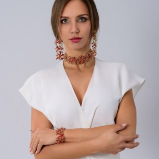 Naszyjnik z kwiatowym wzorem z kryształkami z kolekcji Blossom (C24/JES/02/3AU)