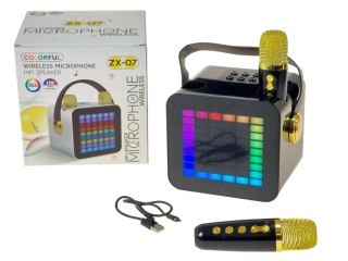 Głośnik kwadratowy ze światłem 2 mikrofony