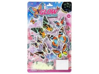 Naklejki fluo na ścianę motyle 34,5x21,5x1,5cm