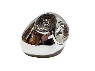 Sowa srebrna ceramiczna 11cm