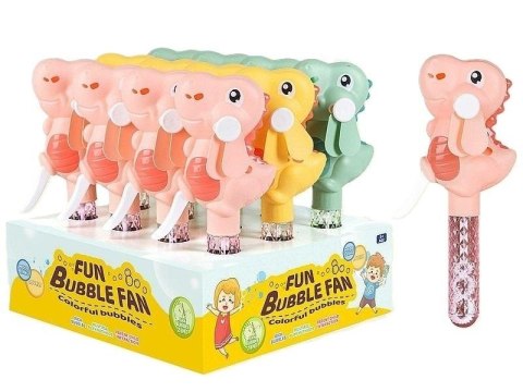 Wiatraczek ręczny do robienia baniek dino (12szt)