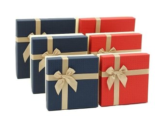 Zestaw 3 pudełek ozdobnych z kokardą MIX