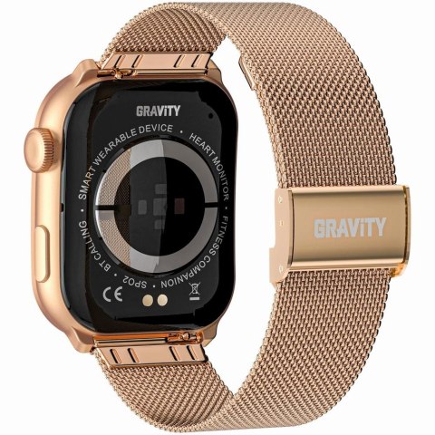 Smartwatch Damski GRAVITY GT28-8 Pasek + Bransoleta Różowe złoto Granatowy