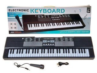 Organki 61 klawiszy z mikrofonem i kablem USB