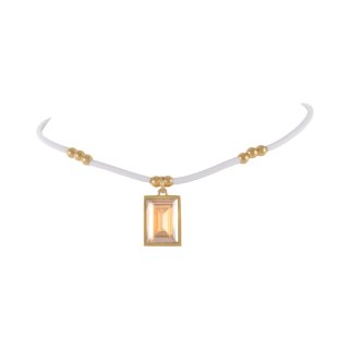 Biały choker z kryształem (C25/WIO/46AU)