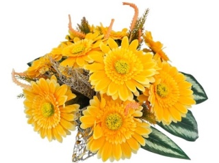 Stroik pięknych sztuchnych kwiatów na cmentarz grób Wszystkich Świętych