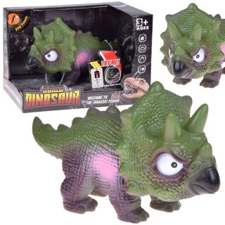 Interaktywny gumowy dinozaur triceratops figurka z dźwiękiem RYCZY ZA5726
