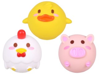 Zabawki do kąpieli ŁOWIENIE 3 gumowe zwierzątka bez dziurki + sitko ZA5924