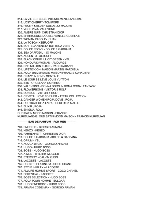 Perfumy 001 33ml inspirowane