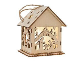 Lampka z motywem świątecznym drewniana