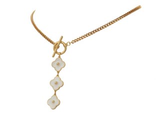 Naszyjnik białe kwiatki z kolekcji Be like a Barbie (C23/LAT/146Au)