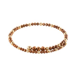 Choker z czekoladowych koralików i złotych kulek (C25/MEM/05AU)