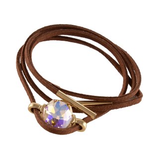 Naszyjnik zamszowy rzemyk ze średnim, owalnym kryształem Primero (C24/LAT/80/1AU)