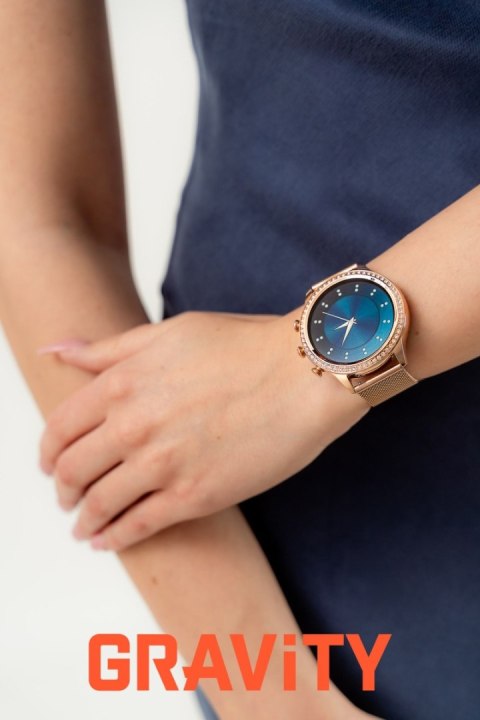 Smartwatch Gravity Różowe Złoto Pasek i Bransoleta GT5-7