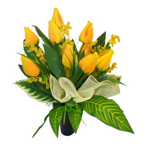 WIOSENNY BUKIET WKŁAD DO WAZONU KWIATY TULIPANY NA CMENTARZ GRÓB