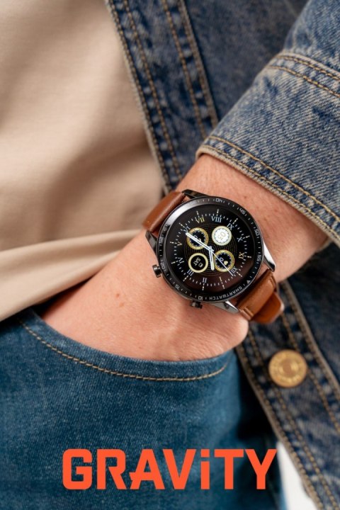 Smartwatch Gravity Czarny 2 Paski GT10-4