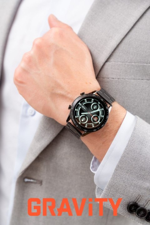 Smartwatch Gravity Czarny Bransoleta i Pasek GT10-1