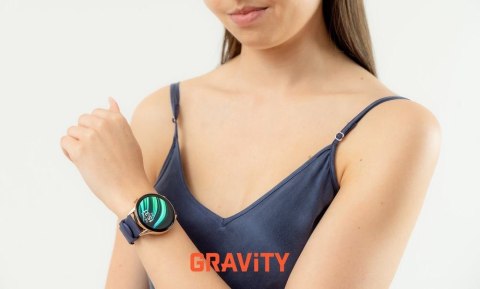 Smartwatch Gravity Różowe Złoto Pasek + Bransoleta GT11-6