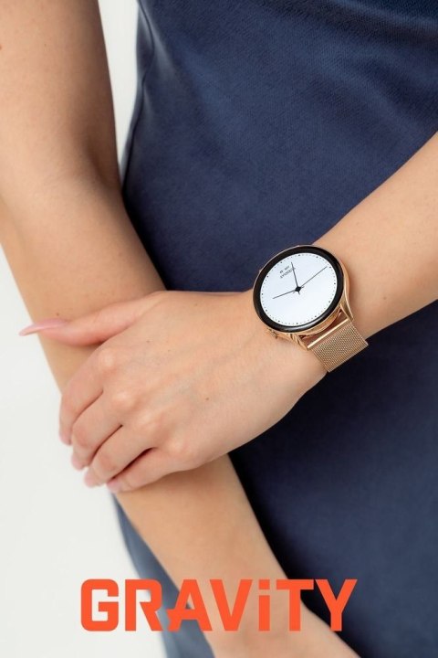 Smartwatch Gravity Różowe Złoto Pasek + Bransoleta GT11-6