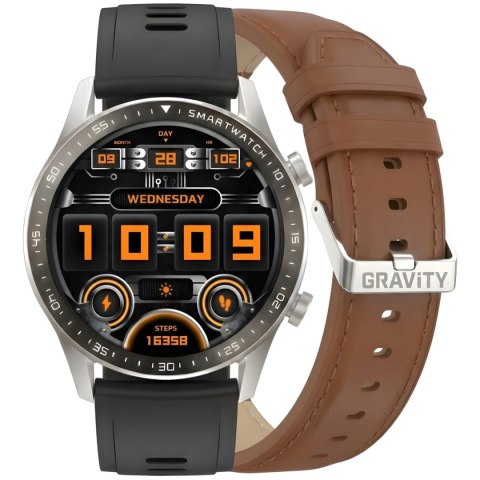 Smartwatch Gravity Srebrny 2 Paski GT10-8