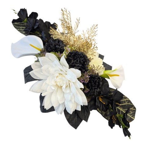 Stroik na cmentarz kompozycja kwiatowa na grób miska z obciążeniem