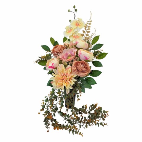 Bukiet flakon nowoczesny stroik na cmentarz kompozycja kwiatowa na grób