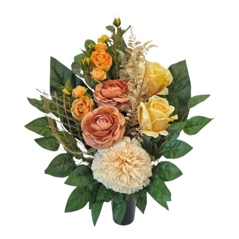 Bukiet flakon nowoczesny stroik na cmentarz kompozycja kwiatowa