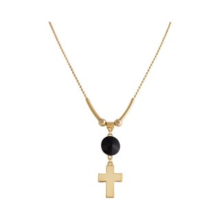 Naszyjnik z kryształem i krzyżem (C25/JES/85AU)