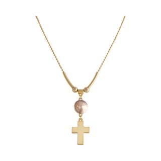 Naszyjnik z kryształem i krzyżem (C25/JES/85AU)
