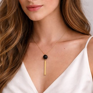 Naszyjnik z onyksem i sztabką (C25/KOR/82AU)