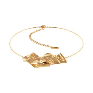 Choker z gniecioną ozdobą z guzikiem z kolekcji Vintage (C25/WIN/61AU)