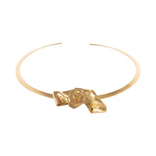 Choker z gniecioną ozdobą z guzikiem z kolekcji Vintage (C25/WIN/67AU)