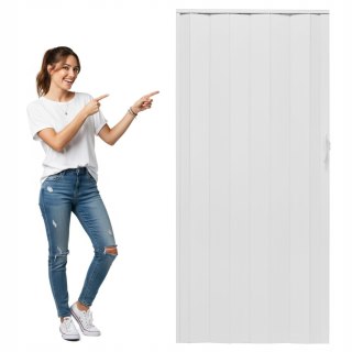 Drzwi harmonijkowe 001P BIAŁY MAT - 80 cm