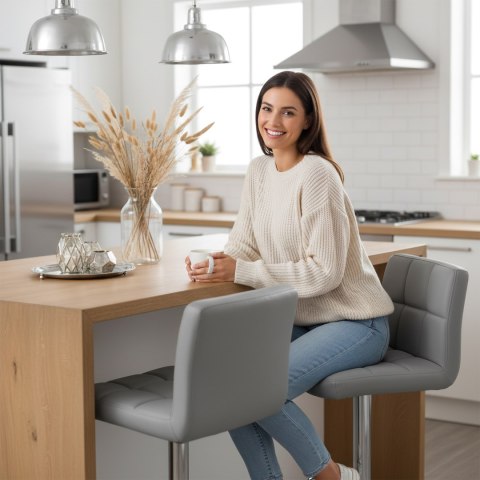 Hoker krzesło barowe Arako szare