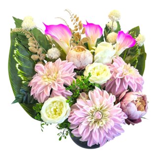 Stroik na cmentarz kompozycja kwiatowa na grób miska