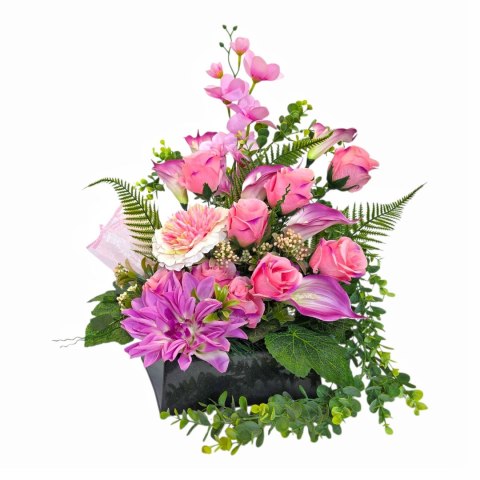 Stroik na cmentarz na kwadracie kompozycja kwiatowa na grób z obciążeniem