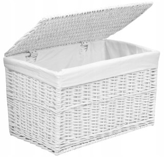 Kufer wiklinowy 105L 66x40x40 cm biały