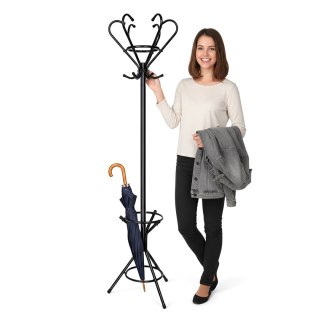 Wieszak stojący Livio czarny 173 cm
